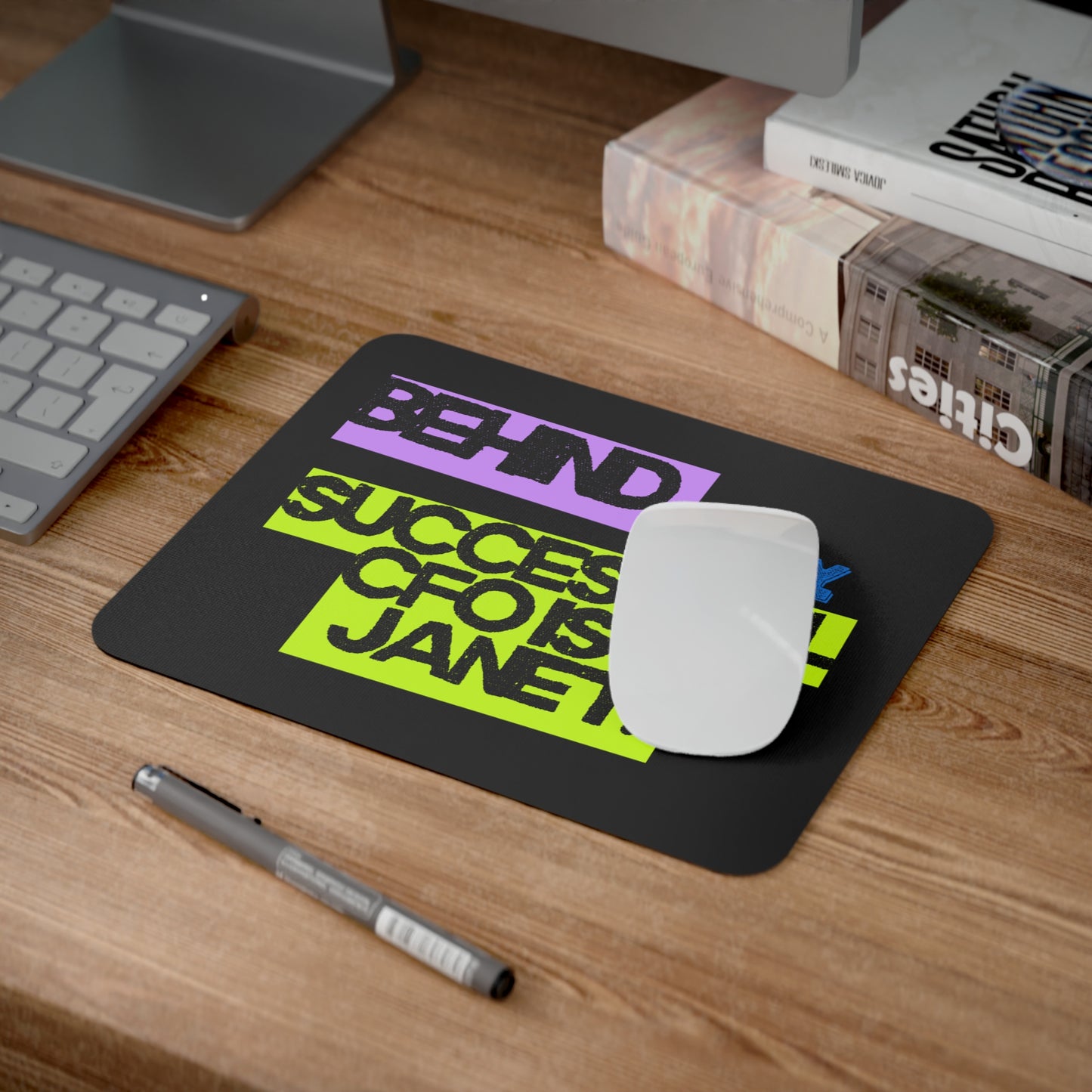 Behind Every Successful CFO Is A Janet - CFO Motivational Mouse Pad, Office Desk Decor, Inspirational Gift for Janet, Fun Workspace Accessory, Unique Gifts for Coworkers