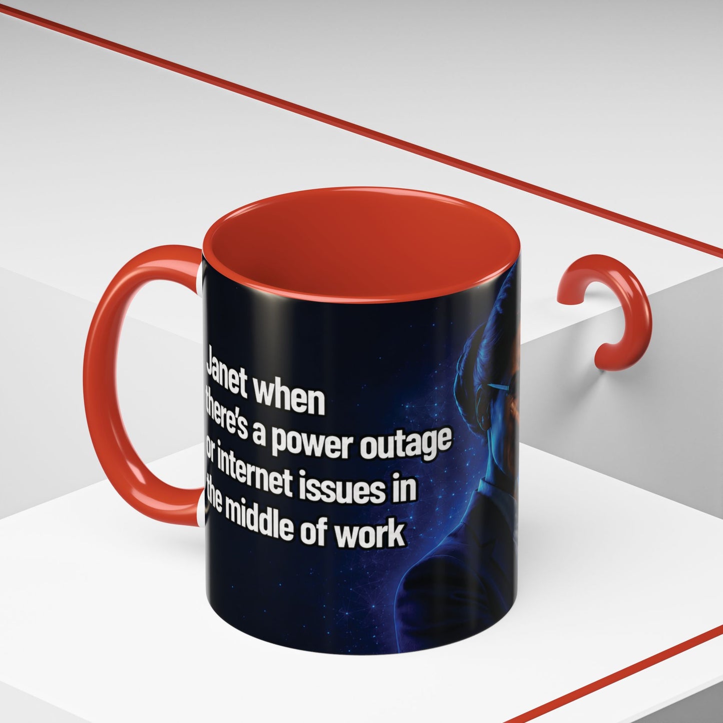 Janet Meme Mug – “Power Outage or Internet Issues” (USA FULFILLMENT)