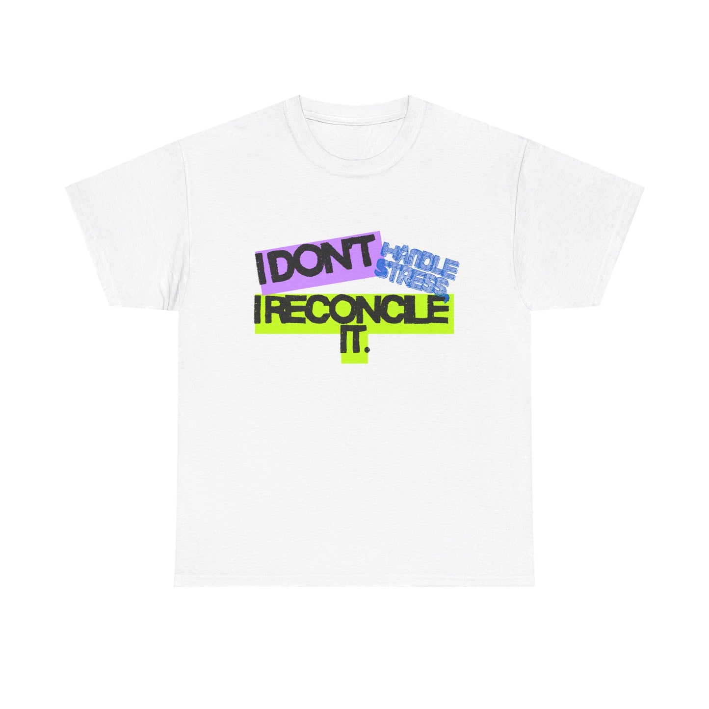 Unisex Heavy Cotton Janet From Accounts Tee - 'I Don't Handle Stress, I Reconcile It'