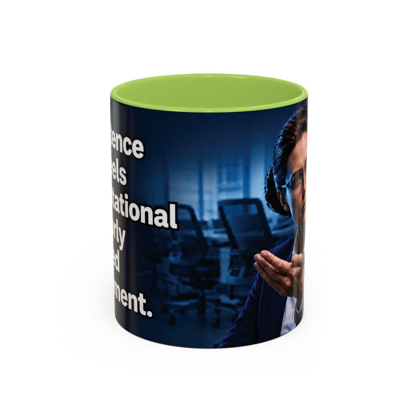 Janet Meme Mug – “Competence Often Feels Confrontational in a Poorly Managed Environment" (USA FULFILLMENT)