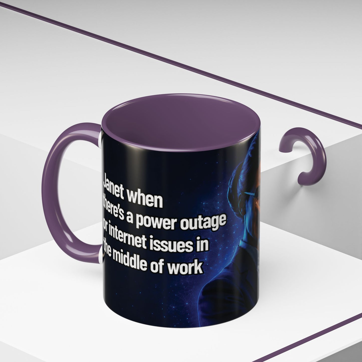 Janet Meme Mug – “Power Outage or Internet Issues” (USA FULFILLMENT)