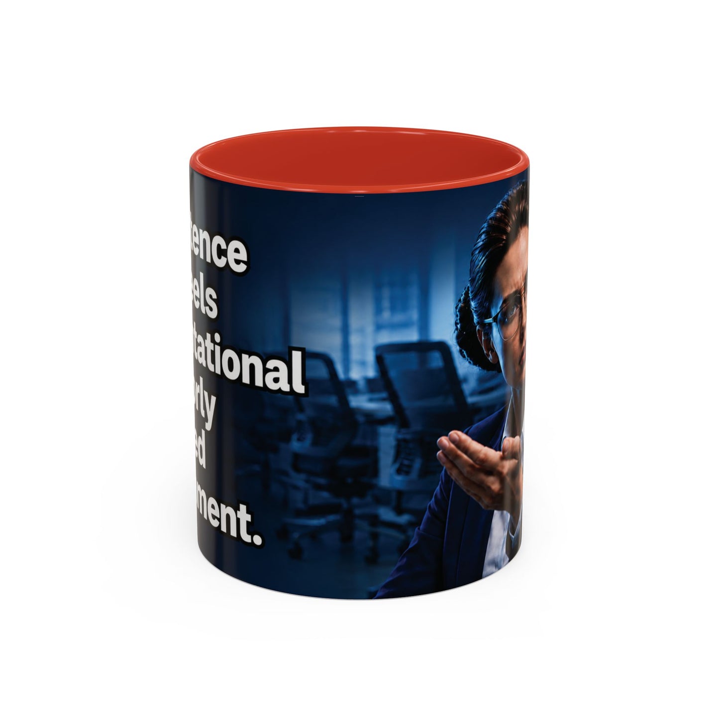 Janet Meme Mug – “Competence Often Feels Confrontational in a Poorly Managed Environment" (USA FULFILLMENT)
