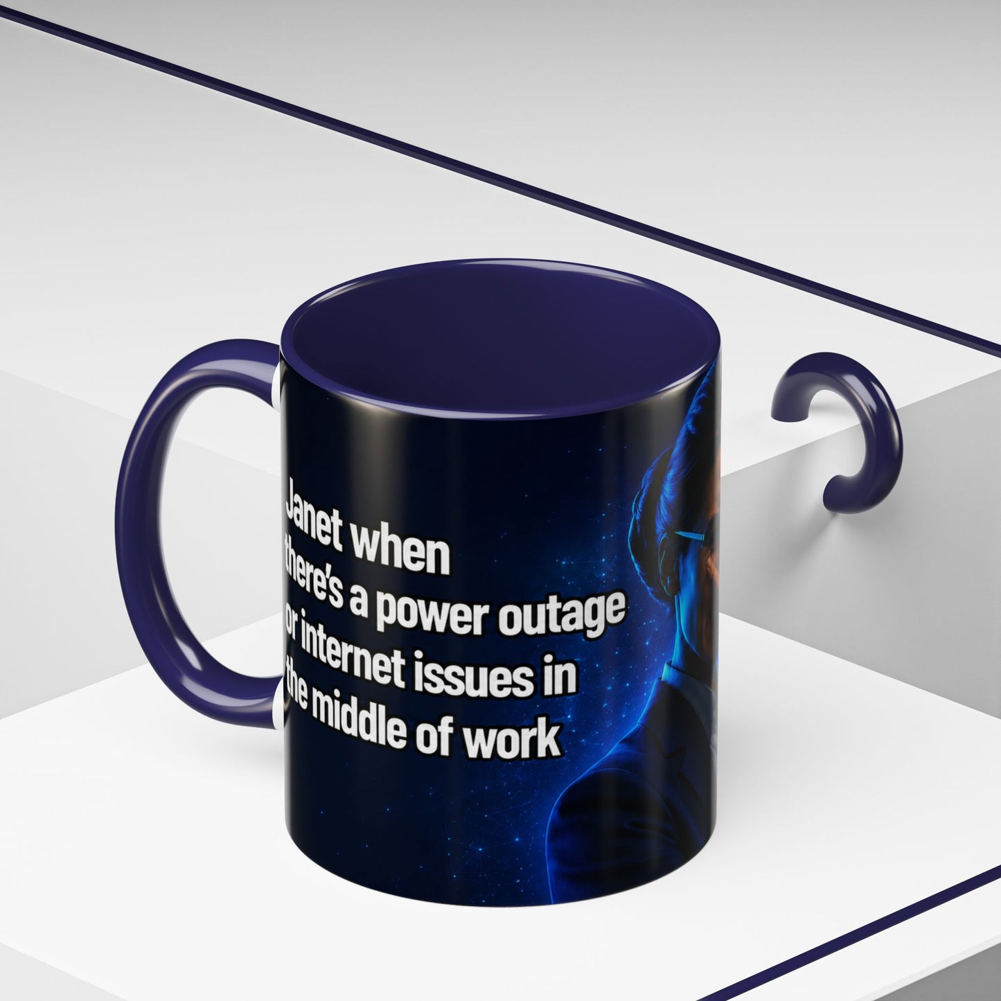 Janet Meme Mug – “Power Outage or Internet Issues” (EUROPEAN FULFILLMENT)