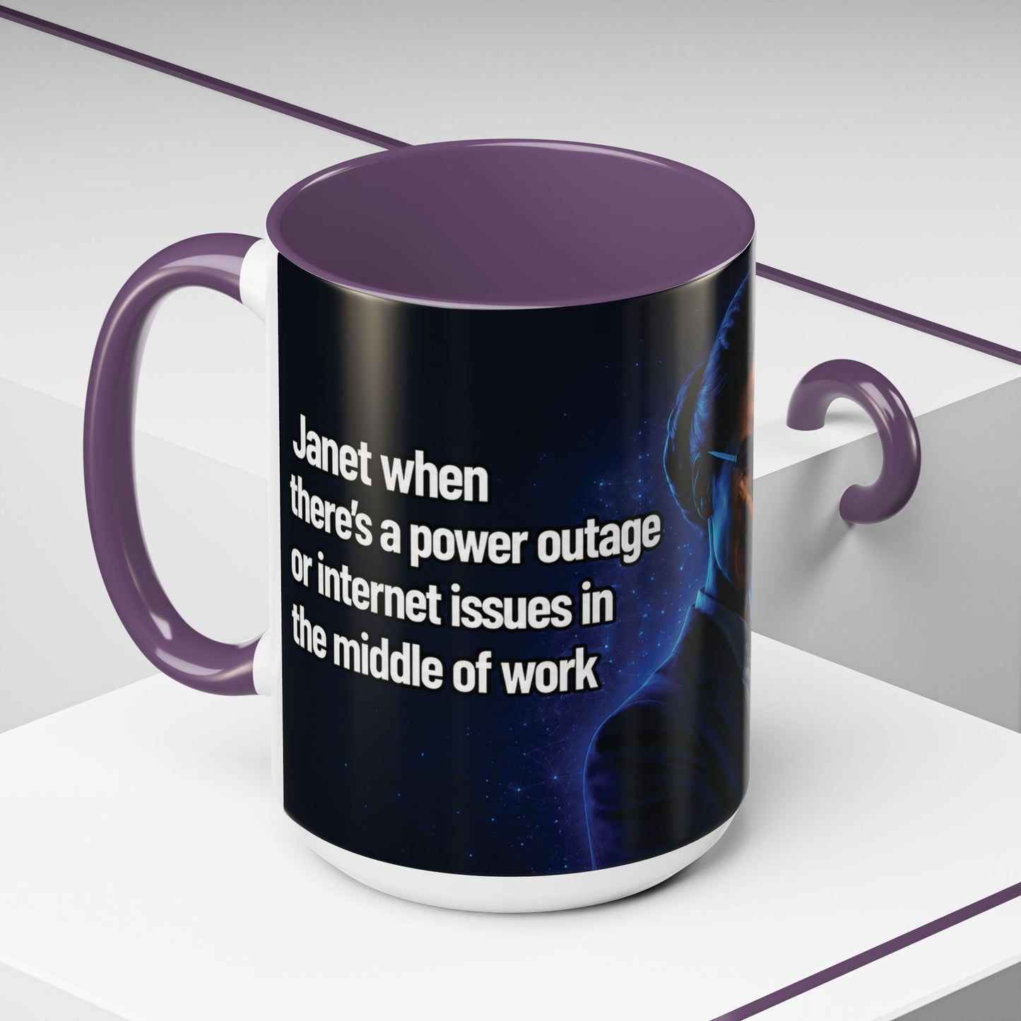 Janet Meme Mug – “Power Outage or Internet Issues” (USA FULFILLMENT)