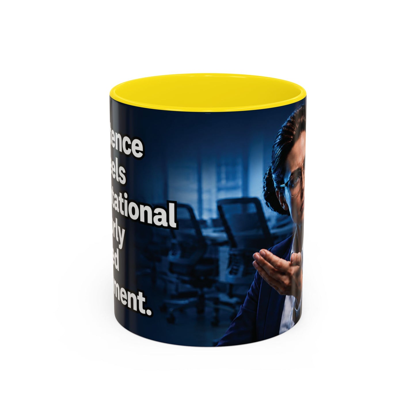 Janet Meme Mug – “Competence Often Feels Confrontational in a Poorly Managed Environment" (USA FULFILLMENT)