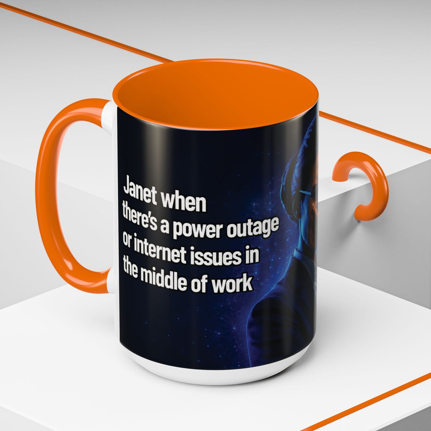 Janet Meme Mug – “Power Outage or Internet Issues” (USA FULFILLMENT)